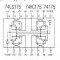 74175 IC Quad D-type flip-flop with reset; positive-edge trigger