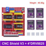 CNC Shield V3 Engraving Machine 3D Printer+ 4pcs DRV8825 